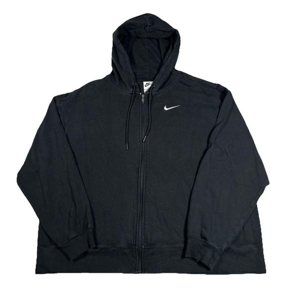Nike Tops - Nike Full Zip Black Hoodie Women's 1X Cropped Boxy Fit Oversized‎ Casual